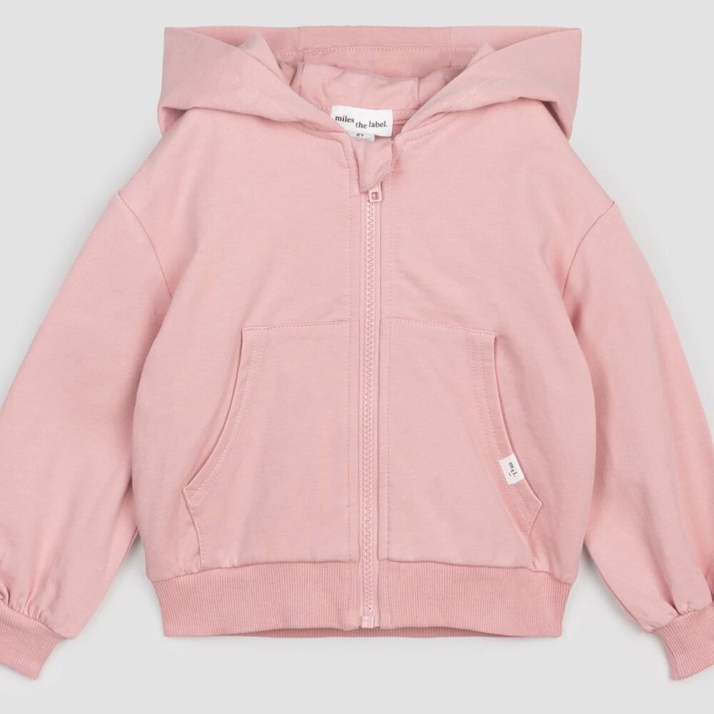 🌸💗 Miles Basics Rose Zip-Up Hoodie – Girls Size 6 💗🌸